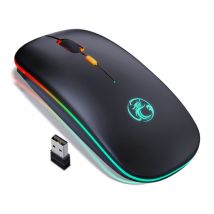 iMice RGB Bluetooth Gaming Muis - Draadloos Optisch Tweehandig Ergonomisch met DPI Aanpassing - 1600 DPI - Zwart