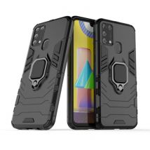 Keysion Samsung Galaxy A10 Hoesje - Magnetisch Shockproof Case Cover Cas TPU Zwart + Kickstand