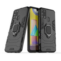 Keysion Samsung Galaxy A71 Hoesje - Magnetisch Shockproof Case Cover Cas TPU Zwart + Kickstand
