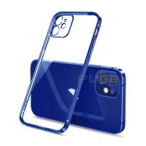 PUGB iPhone 12 Mini Hoesje Luxe Frame Bumper - Case Cover Silicone TPU Anti-Shock Blauw