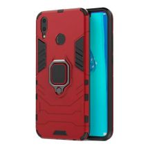 Keysion Huawei P20 Hoesje - Magnetisch Shockproof Case Cover Cas TPU Rood + Kickstand