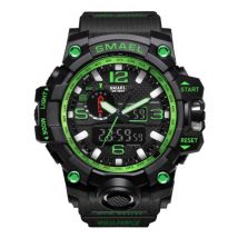 SMAEL Militair Duik Horloge voor Heren - Rubber Bandje Kwarts Uurwerk Analoog Digitaal voor Mannen Groen