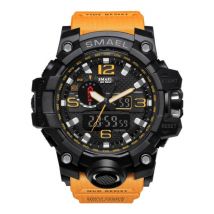 SMAEL Militair Duik Horloge voor Heren - Rubber Bandje Kwarts Uurwerk Analoog Digitaal voor Mannen Oranje