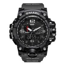 SMAEL Militair Duik Horloge voor Heren - Rubber Bandje Kwarts Uurwerk Analoog Digitaal voor Mannen Grijs