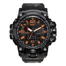 SMAEL Militair Duik Horloge voor Heren - Rubber Bandje Kwarts Uurwerk Analoog Digitaal voor Mannen Oranje
