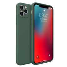 MaxGear iPhone 8 Square Silicone Hoesje - Zachte Matte Case Liquid Cover Donkergroen