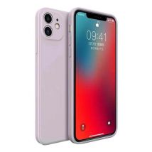 MaxGear iPhone X Square Silicone Hoesje - Zachte Matte Case Liquid Cover Grijs