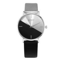 SOXY Minimalist Horloge voor Dames - Leren bandje - Anoloog Kwarts Uurwerk voor Vrouwen Zwart