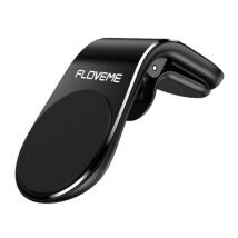 FLOVEME Magnetische Telefoonhouder Auto met Luchtrooster Clip en Magnetische Sticker - Universele Dashboard Smartphone Holder Zwart
