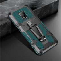 Funda Xiaomi Redmi Note 7 Pro Hoesje - Magnetisch Shockproof Case Cover Cas TPU Groen + Kickstand