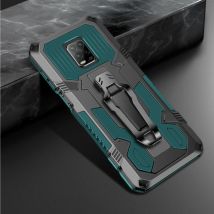 Funda Xiaomi Redmi Note 8 Pro Hoesje - Magnetisch Shockproof Case Cover Cas TPU Groen + Kickstand