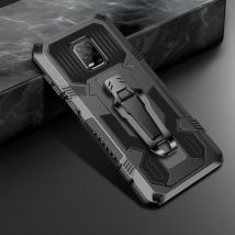 Funda Xiaomi Redmi Note 8 Hoesje - Magnetisch Shockproof Case Cover Cas TPU Zwart + Kickstand