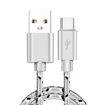 IRONGEER USB-C Oplaadkabel 2 Meter Gevlochten Nylon - Tangle Resistant Oplader Data Kabel Grijs