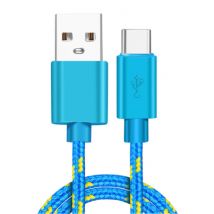 IRONGEER USB-C Oplaadkabel 2 Meter Gevlochten Nylon - Tangle Resistant Oplader Data Kabel Blauw