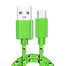 IRONGEER USB-C Oplaadkabel 2 Meter Gevlochten Nylon - Tangle Resistant Oplader Data Kabel Groen