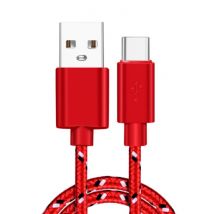 IRONGEER USB-C Oplaadkabel 3 Meter Gevlochten Nylon - Tangle Resistant Oplader Data Kabel Rood