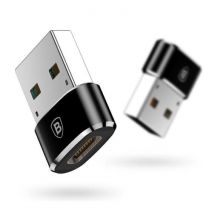 Baseus USB naar Type C Adapter Converter - USB-C Vrouwelijk / USB Mannelijk - 2.4A Snelladen en Data Overdracht