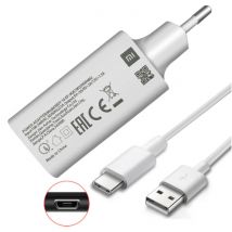 Xiaomi Fast Charge Stekkerlader + Micro-USB Oplaadkabel - 3A Quick Charge 3.0 Oplader Adapter en Data Kabel Wit