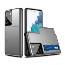 VRSDES Samsung Galaxy S6 Edge - Wallet Card Slot Cover Case Hoesje Business Grijs