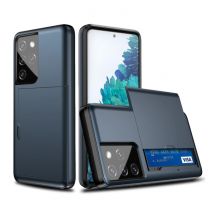 VRSDES Samsung Galaxy S20 - Wallet Card Slot Cover Case Hoesje Business Blauw