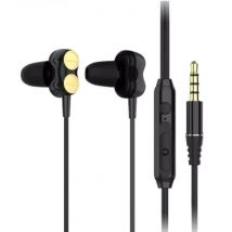 Lenovo H102 Oordopjes met Microfoon en Controls - 3.5mm AUX Oortjes Volumebeheer Wired Earphones Oortelefoon Zwart