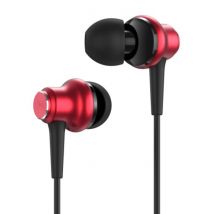 TOPK F37 Oordopjes met Microfoon en Controls - 3.5mm AUX Oortjes Volumebeheer Wired Earphones Oortelefoon Rood