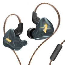 KZ EDX 1DD Oordopjes met Microfoon en Muziek Beheer - 3.5mm AUX Oortjes Wired Earphones Oortelefoon Grijs