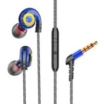 GHITRAG T05 Oordopjes met Microfoon en Muziek Beheer - 3.5mm AUX Oortjes Wired Earphones Oortelefoon Volumebeheer Blauw