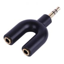 Schianvex Y-Vorm AUX Koptelefoon Splitter - Headphone Dual Audio Adapter Stereo Verdeler Zwart