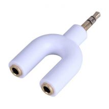 Schianvex Y-Vorm AUX Koptelefoon Splitter - Headphone Dual Audio Adapter Stereo Verdeler Wit