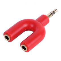 Schianvex Y-Vorm AUX Koptelefoon Splitter - Headphone Dual Audio Adapter Stereo Verdeler Rood