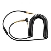 HOCO Gekrulde 3.5mm AUX Kabel Verguld Spiraal Audio Jack 2 Meter - Zwart