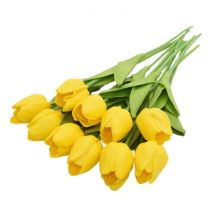 ZQNYCY Kunst Boeket - Tulpen Zijden Bloemen Tulp Luxe Boeketten Decor Ornament Geel