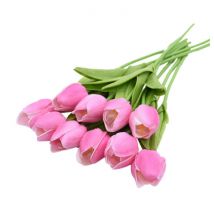 ZQNYCY Kunst Boeket - Tulpen Zijden Bloemen Tulp Luxe Boeketten Decor Ornament Roze