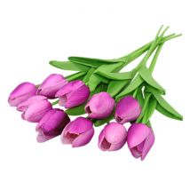 ZQNYCY Kunst Boeket - Tulpen Zijden Bloemen Tulp Luxe Boeketten Decor Ornament Roze