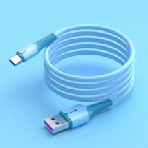Uverbon Vloeibare Siliconen Oplaadkabel voor Micro-USB - 5A Datakabel 1 Meter Oplader Kabel Blauw