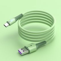 Uverbon Vloeibare Siliconen Oplaadkabel voor USB-C - 5A Datakabel 1.5 Meter Oplader Kabel Groen