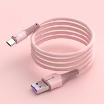 Uverbon Vloeibare Siliconen Oplaadkabel voor USB-C - 5A Datakabel 1.5 Meter Oplader Kabel Roze
