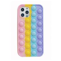 N1986N iPhone X Pop It Hoesje - Silicone Bubble Toy Case Anti Stress Cover Regenboog