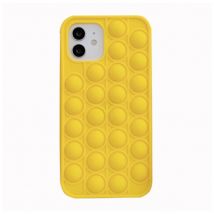 N1986N iPhone XS Max Pop It Hoesje - Silicone Bubble Toy Case Anti Stress Cover Geel