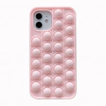 N1986N iPhone 12 Pro Pop It Hoesje - Silicone Bubble Toy Case Anti Stress Cover Roze