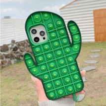 N1986N iPhone 11 Pop It Hoesje - Silicone Bubble Toy Case Anti Stress Cover Cactus Groen