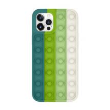 Lewinsky iPhone 8 Plus Pop It Hoesje - Silicone Bubble Toy Case Anti Stress Cover Groen