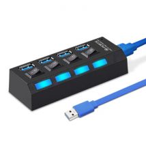 EASYIDEA USB 3.0 Hub met 4 Poorten - 5Gbps Data Overdracht Splitter Aan/Uit Schakelaar