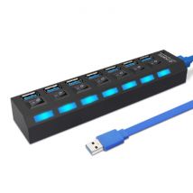EASYIDEA USB 3.0 Hub met 7 Poorten - 5Gbps Data Overdracht Splitter Aan/Uit Schakelaar