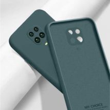 My choice Xiaomi Mi 10T Square Silicone Hoesje - Zachte Matte Case Liquid Cover Donkergroen