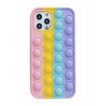 EOENKK Xiaomi Redmi Note 8 Pop It Hoesje - Silicone Bubble Toy Case Anti Stress Cover Regenboog