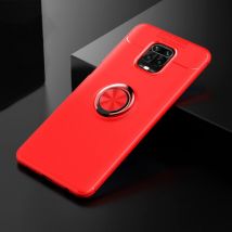 Keysion Xiaomi Redmi K30 Pro Hoesje met Metalen Ring - Auto Focus Shockproof Case Cover Cas TPU Rood + Kickstand