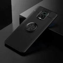 Keysion Xiaomi Mi Note 10 Pro Hoesje met Metalen Ring - Auto Focus Shockproof Case Cover Cas TPU Zwart + Kickstand