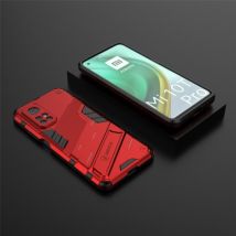 BIBERCAS Xiaomi Mi 10T Pro Hoesje met Kickstand - Shockproof Armor Case Cover TPU Rood